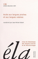 Études de linguistique appliquée, no 136